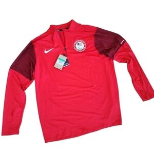 Nike Men's Dri-FIT U.S. Paralympic Team 1/2-Zip Running Top-Red size XL